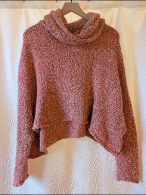 Free People Cozy Bouclé Cowl Neck Sweater - Red